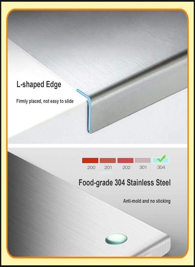 KIMEE Large Countertop Stainless Steel Chopping Board for Kitchen,Fruit and Vegetable Cutting & Chopping Board (Pack of 1) - Image 5